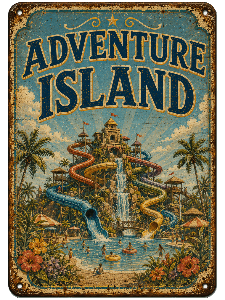 Adventure Island sign