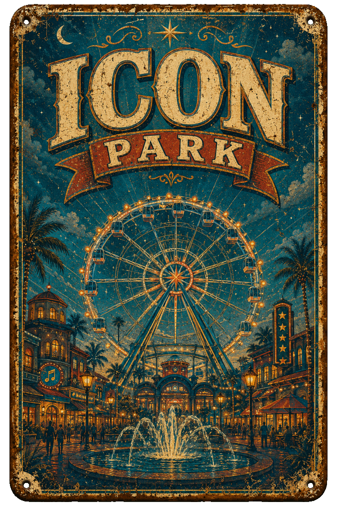 ICON Park sign