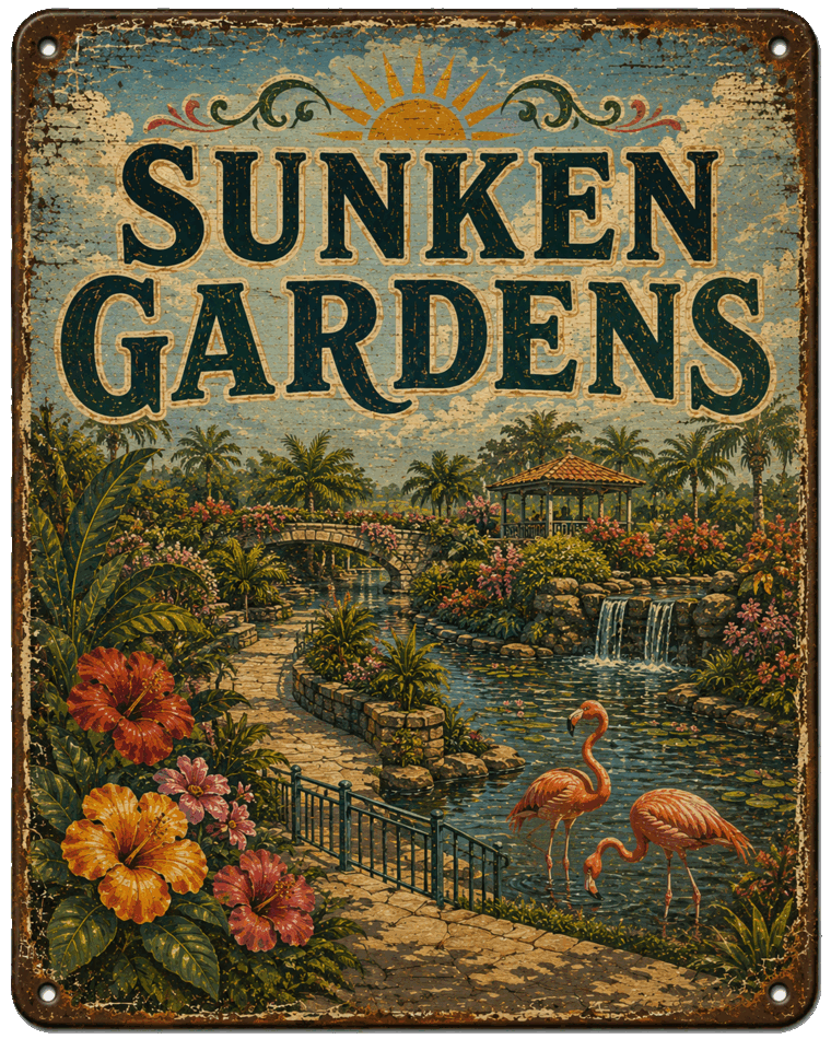 Sunken Gardens sign