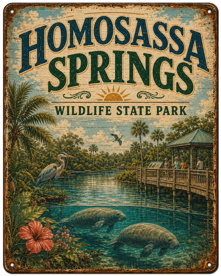 Homosassa Springs Wildlife State Park sign