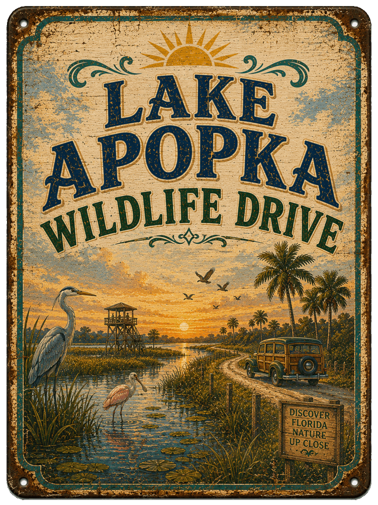 Lake Apopka Wildlife Drive sign