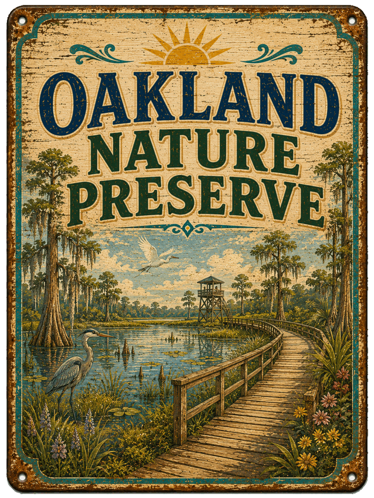 Oakland Nature Preserve sign
