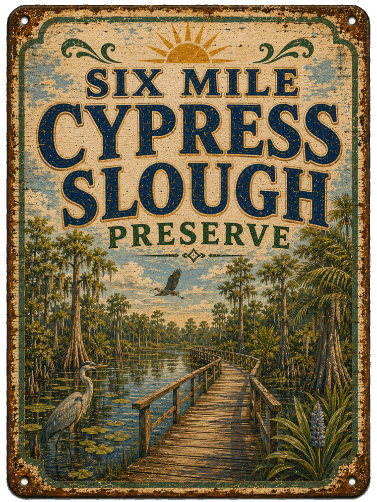 Six Mile Cypress Slough Preserve sign